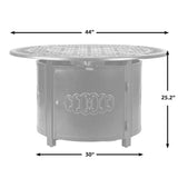 Dynasty 44" Round Art Deco Aluminum Convertible Gas Fire Pit Table - Fire Sense/Balkene Home