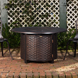 Florence 44" Round Woven Aluminum Convertible Gas Fire Pit Table - Fire Sense/Balkene Home