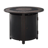 Franklin 33" Round Cane-weave Aluminum Convertible Gas Fire Pit Table Fire Sense