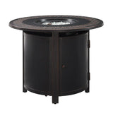 Franklin 33" Round Cane-weave Aluminum Convertible Gas Fire Pit Table Fire Sense