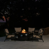 Grand Cooper 44" Round Aluminum Convertible Gas Fire Pit Table - Fire Sense/Balkene Home