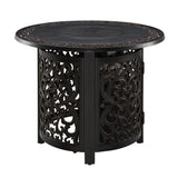 Jackson 34" Round Filigree Aluminum Convertible Gas Fire Pit Table Fire Sense