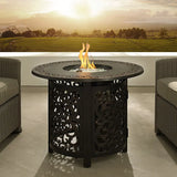 Jackson 34" Round Filigree Aluminum Convertible Gas Fire Pit Table Fire Sense