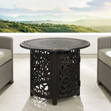 Jackson 34" Round Filigree Aluminum Convertible Gas Fire Pit Table Fire Sense