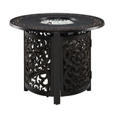 Jackson 34" Round Filigree Aluminum Convertible Gas Fire Pit Table Fire Sense