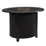 James 40" Round Woven Aluminum Convertible Gas Fire Pit Table Fire Sense