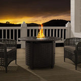 James 40" Round Woven Aluminum Convertible Gas Fire Pit Table Fire Sense