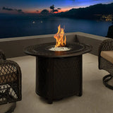 James 40" Round Woven Aluminum Convertible Gas Fire Pit Table Fire Sense