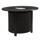 James 40" Round Woven Aluminum Convertible Gas Fire Pit Table Fire Sense