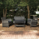 Jareth Wicker Patio Set in Gray Balkene Home