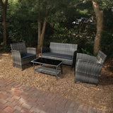 Jareth Wicker Patio Set in Gray Balkene Home