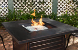 Langhorne 40" Square Woodgrain Aluminum Convertible Gas Fire Pit Table - Fire Sense/Balkene Home