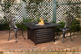 Langhorne 40" Square Woodgrain Aluminum Convertible Gas Fire Pit Table - Fire Sense/Balkene Home