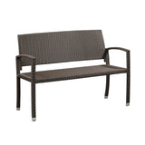 Miles Patio Bench in Mocha Wicker - Fire Sense/Balkene Home