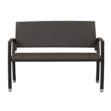 Miles Patio Bench in Mocha Wicker - Fire Sense/Balkene Home