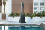 Modern Pyramid Flame Patio Heater, Matte Black Fire Sense