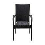 Morgan Outdoor Wicker Stacking Chairs - Black - Set of 4 Balkene Home