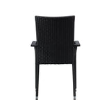 Morgan Outdoor Wicker Stacking Chairs - Black - Set of 4 Balkene Home