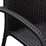 Morgan Outdoor Wicker Stacking Chairs - Black - Set of 4 Balkene Home
