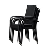 Morgan Outdoor Wicker Stacking Chairs - Black - Set of 4 - Fire Sense/Balkene Home