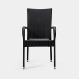 Morgan Outdoor Wicker Stacking Chairs - Black - Set of 4 - Fire Sense/Balkene Home