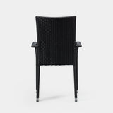 Morgan Outdoor Wicker Stacking Chairs - Black - Set of 4 - Fire Sense/Balkene Home