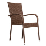 Morgan Outdoor Wicker Stacking Chairs - Mocha - Set of 4 - Fire Sense/Balkene Home