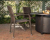 Morgan Outdoor Wicker Stacking Chairs - Mocha - Set of 4 - Fire Sense/Balkene Home