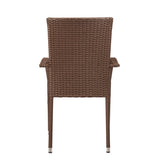 Morgan Outdoor Wicker Stacking Chairs - Mocha - Set of 4 - Fire Sense/Balkene Home