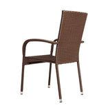 Morgan Outdoor Wicker Stacking Chairs - Mocha - Set of 4 - Fire Sense/Balkene Home