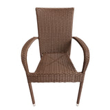 Morgan Outdoor Wicker Stacking Chairs - Mocha - Set of 4 - Fire Sense/Balkene Home