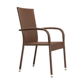 Morgan Outdoor Wicker Stacking Chairs - Mocha - Set of 4 - Fire Sense/Balkene Home