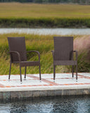 Morgan Outdoor Wicker Stacking Chairs - Mocha - Set of 4 - Fire Sense/Balkene Home