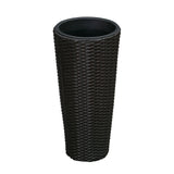 Noah Round Wicker Planter 2-piece Set in Black Balkene Home