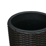 Noah Round Wicker Planter 2-piece Set in Black Balkene Home