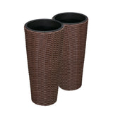 Noah Round Wicker Planter 2-piece Set in Mocha Balkene Home