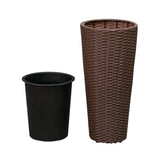 Noah Round Wicker Planter 2-piece Set in Mocha Balkene Home