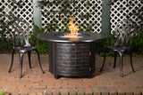 Perissa 44" Round Basketweave Aluminum Convertible Gas Fire Pit Table - Fire Sense/Balkene Home