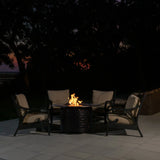 Perissa 44" Round Basketweave Aluminum Convertible Gas Fire Pit Table - Fire Sense/Balkene Home