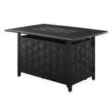 Preston 44" Rectangular Basketweave Aluminum Convertible Gas Fire Pit Table Fire Sense