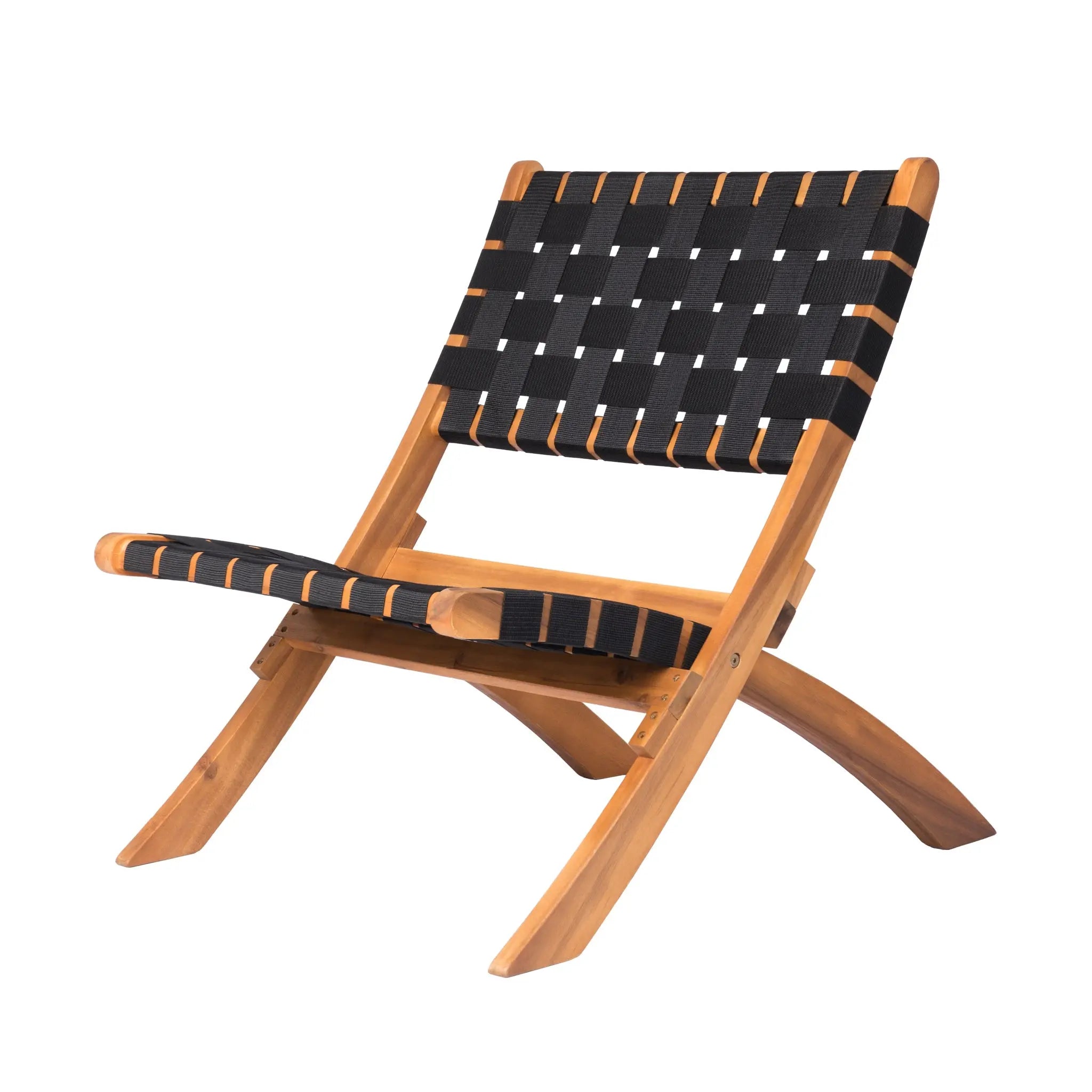 Sava Indoor-Outdoor Folding Chair in Black Webbing - Fire