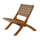 Sava Indoor-Outdoor Folding Chair in Brown Webbing Balkene Home