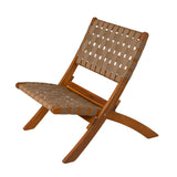 Sava Indoor-Outdoor Folding Chair in Brown Webbing Balkene Home