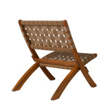 Sava Indoor-Outdoor Folding Chair in Brown Webbing Balkene Home