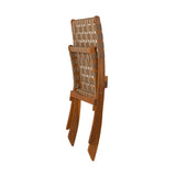 Sava Indoor-Outdoor Folding Chair in Brown Webbing Balkene Home