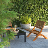 Sava Indoor-Outdoor Folding Chair in Tan Wicker Balkene Home