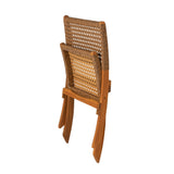 Sava Indoor-Outdoor Folding Chair in Tan Wicker Balkene Home