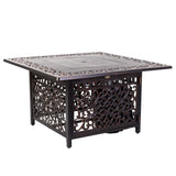 Sedona 42" Square Filigree Aluminum Convertible Gas Fire Pit Table - Fire Sense/Balkene Home