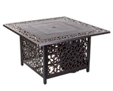 Sedona 42" Square Filigree Aluminum Convertible Gas Fire Pit Table - Fire Sense/Balkene Home