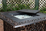 Sedona 42" Square Filigree Aluminum Convertible Gas Fire Pit Table - Fire Sense/Balkene Home